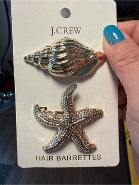 J.Crew Coastal Shell & Starfish Hair Barrettes Set – NWT